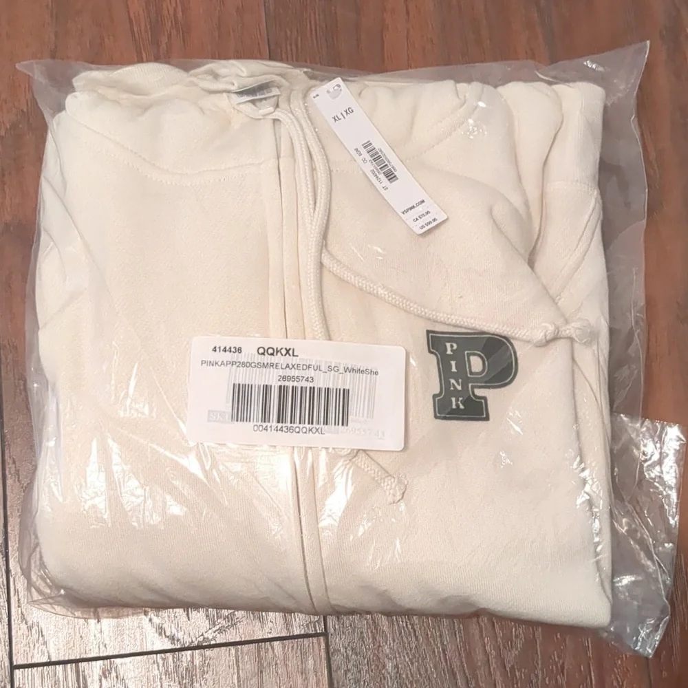 New Victoria secretCotton Fleece Full-Zip Hoodie XL - Picture 4 of 6